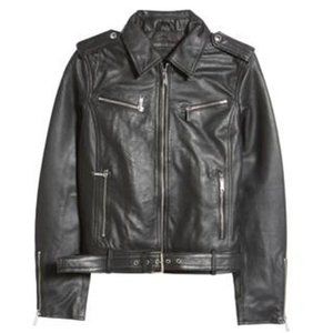 NWT SAM EDELMAN Single Breasted Leather Moto Jacket